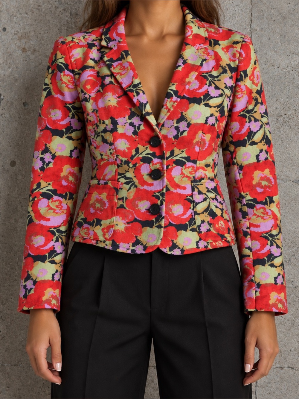 RARE Vintage Y2K Isaac Mizrahi for Target Floral Tapestry Blazer Jacket M